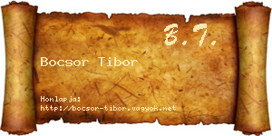 Bocsor Tibor névjegykártya